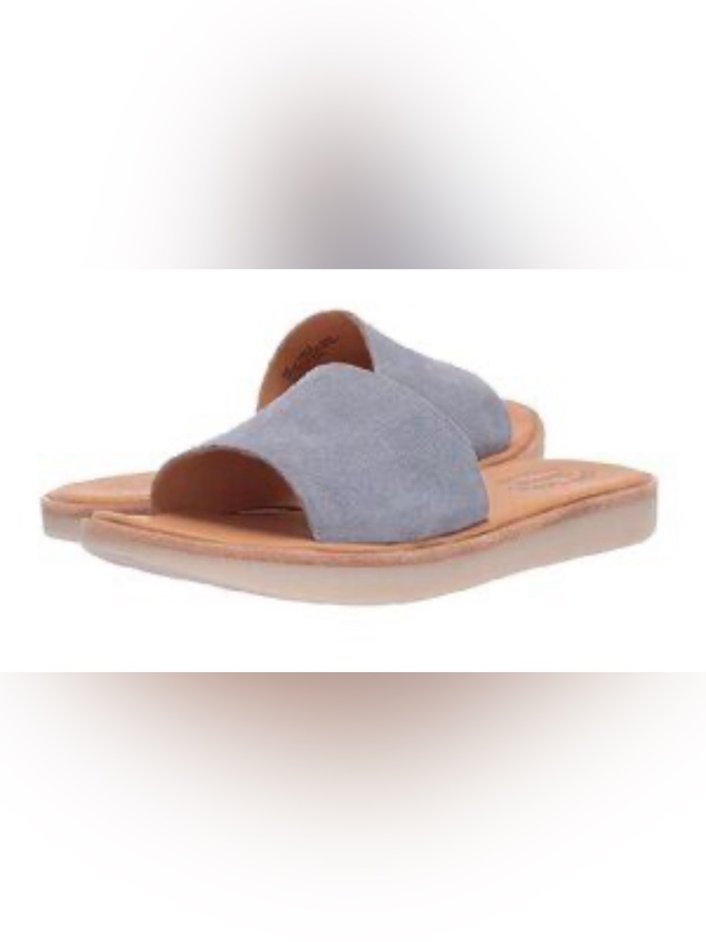Kork-Ease Gray Suede Slide Sandals - Leather Lining - Rubber Outsole - 6M